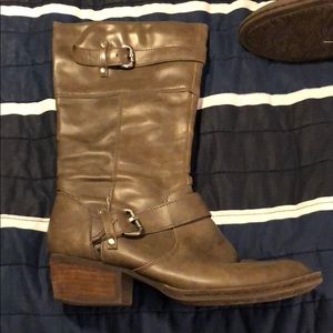 Grey Mid-Calf Boots | Size 8